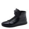Versace Black Leather Palazzo Medusa High Top Sneakers Size 41 For Men