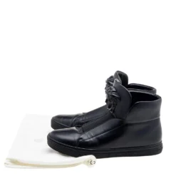 Versace Black Leather Palazzo Medusa High Top Sneakers Size 41 For Men 17 Versace Black Leather Palazzo Medusa High Top Sneakers Size 41 For Men -Versace Official Website luxury men versace used shoes p607985 008