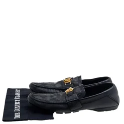 Versace Black Leather And Monogram Fabric Medusa Slip On Loafers Size 44 For Men 17 Versace Black Leather And Monogram Fabric Medusa Slip On Loafers Size 44 For Men -Versace Official Website luxury men versace used shoes p611484 002