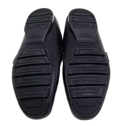 Versace Black Leather And Monogram Fabric Medusa Slip On Loafers Size 44 For Men 14 Versace Black Leather And Monogram Fabric Medusa Slip On Loafers Size 44 For Men -Versace Official Website luxury men versace used shoes p611484 008