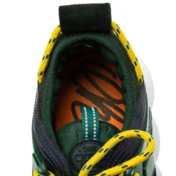 Versace Green Suede And Check Canvas Chain Reaction Sneakers Size 45 For Men -Versace Official Website luxury men versace used shoes p617296 004