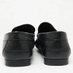 Versace Black Lizard Embossed Leather Driver Loafers Size 43 For Men -Versace Official Website luxury men versace used shoes p634439 004