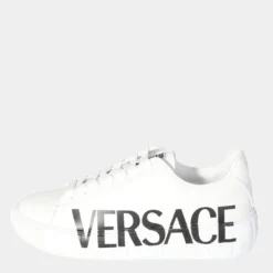 Versace White V-Greca Low Sneakers (40 EUR) For Men