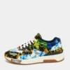 Versace Multicolor Canvas Barocco Chain Reaction Sneakers Size 45 For Men
