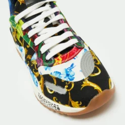Versace Multicolor Canvas Barocco Chain Reaction Sneakers Size 45 For Men -Versace Official Website luxury men versace used shoes p660723 005