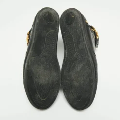 Versace Black Leather And Suede Medusa Strap High Top Sneakers Size 44 For Men -Versace Official Website luxury men versace used shoes p660725 002