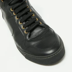Versace Black Leather And Suede Medusa Strap High Top Sneakers Size 44 For Men -Versace Official Website luxury men versace used shoes p660725 004