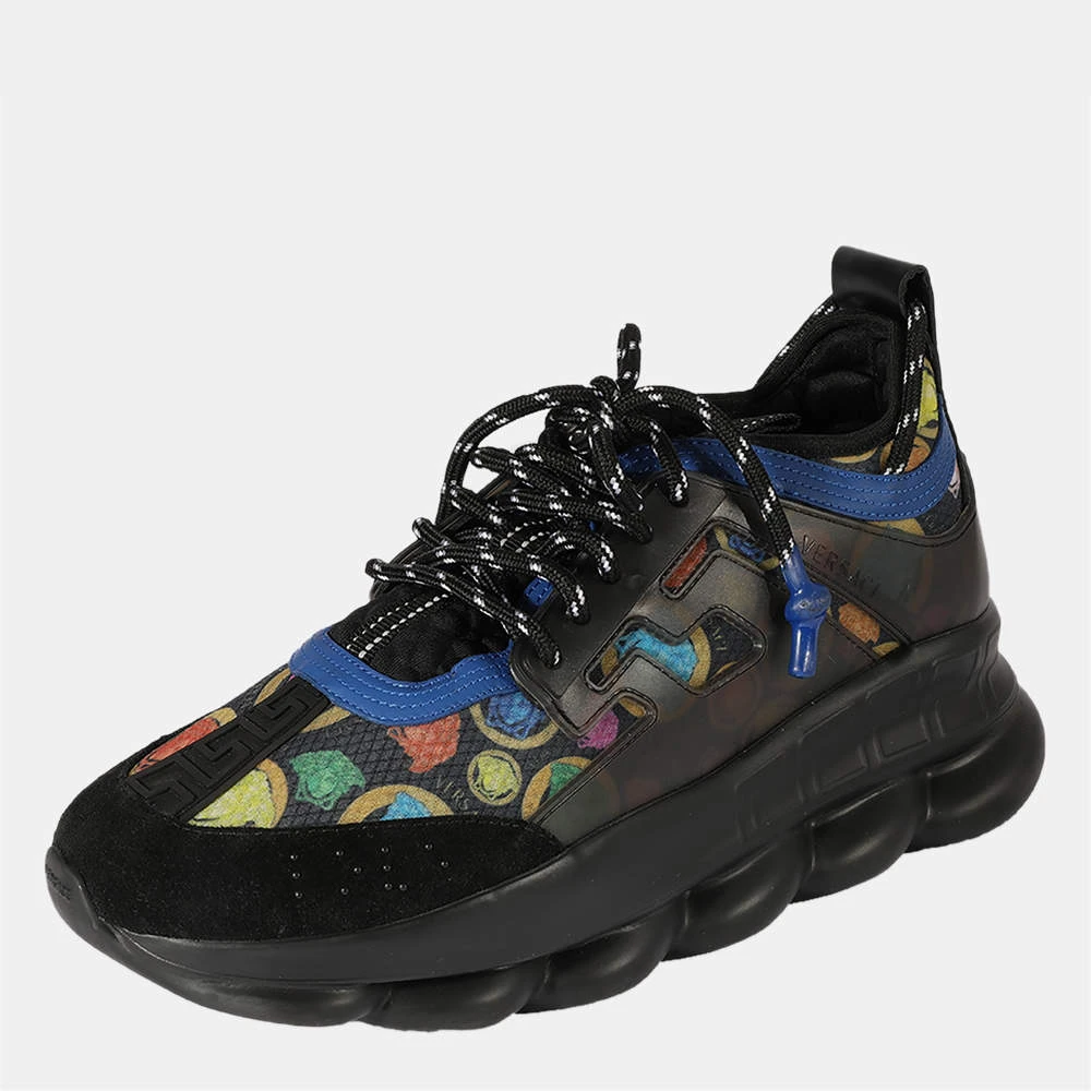 Versace Black Chain Reaction 'Diamond Print Sneaker EU 43.5 For Men 2 Versace Black Chain Reaction 'Diamond Print Sneaker EU 43.5 For Men - Image 2