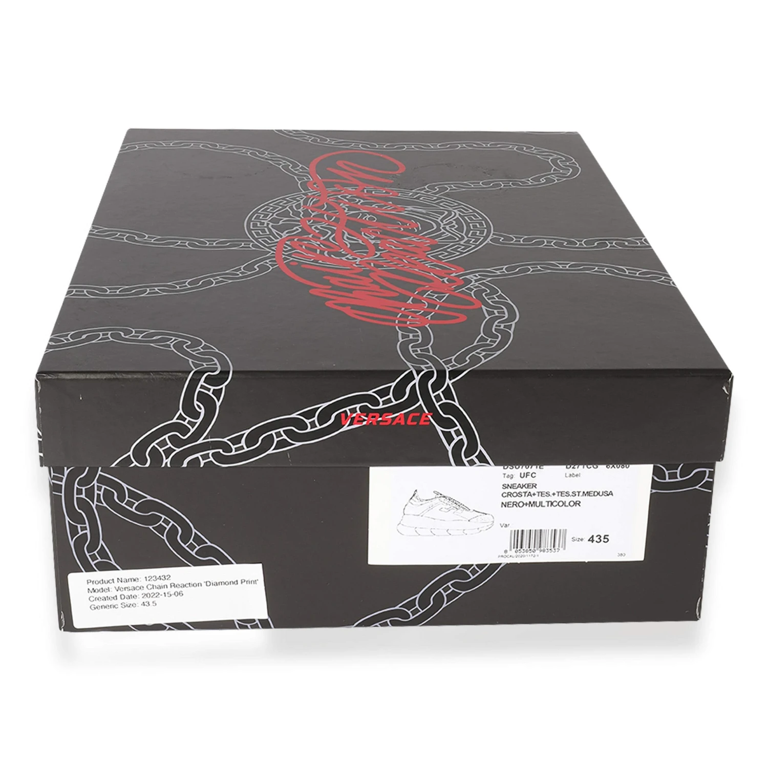 Versace Black Chain Reaction 'Diamond Print Sneaker EU 43.5 For Men 6 Versace Black Chain Reaction 'Diamond Print Sneaker EU 43.5 For Men - Image 6