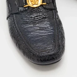 Versace Black Patent Leather Medusa Detail Slip On Loafers Size 43 For Men -Versace Official Website luxury men versace used shoes p680085 005