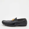 Versace Black Patent Leather Medusa Detail Slip On Loafers Size 43 For Men