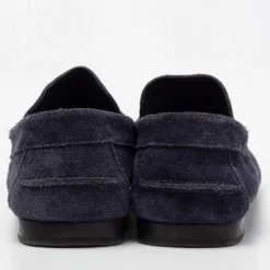 Versace Navy Blue Suede Medusa Loafers Size 42 For Men -Versace Official Website luxury men versace used shoes p685124 009