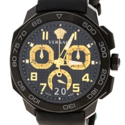 Versace Black Stainless Steel Dylos Chronograph VQC020015 Men's Wristwatch 44 Mm For Men 8 Versace Black Stainless Steel Dylos Chronograph VQC020015 Men's Wristwatch 44 Mm For Men -Versace Official Website luxury men versace used watches p133514 003