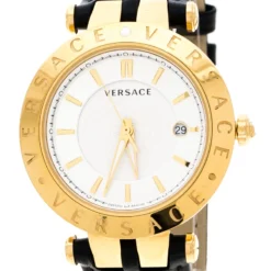 Versace Silver White Gold Plated Steel V-Race VQP Men's Wristwatch 42 Mm For Men -Versace Official Website luxury men versace used watches p161206 0003