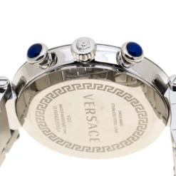Versace Silver Stainless Steel Reve VQZ Chronograph Men's Wristwatch 46 Mm For Men -Versace Official Website luxury men versace used watches p184154 002