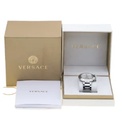 Versace Silver Stainless Steel Reve VQZ Chronograph Men's Wristwatch 46 Mm For Men -Versace Official Website luxury men versace used watches p184154 008