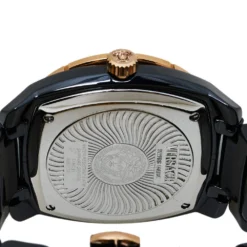 Versace Black Ceramic Gold Plated Stainless Steel Diamonds DV One Glamour 63Q Men's Wristwatch 41 Mm For Men -Versace Official Website luxury men versace used watches p384500 002