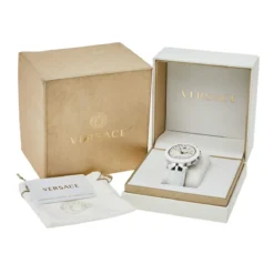 Versace Silver Stainless Steel Leather V-Race GMT 29G9S1D001S001 Men's Wristwatch 46 Mm For Men -Versace Official Website luxury men versace used watches p460059 001