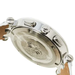 Versace Silver Stainless Steel Leather V-Race GMT 29G9S1D001S001 Men's Wristwatch 46 Mm For Men -Versace Official Website luxury men versace used watches p460059 004