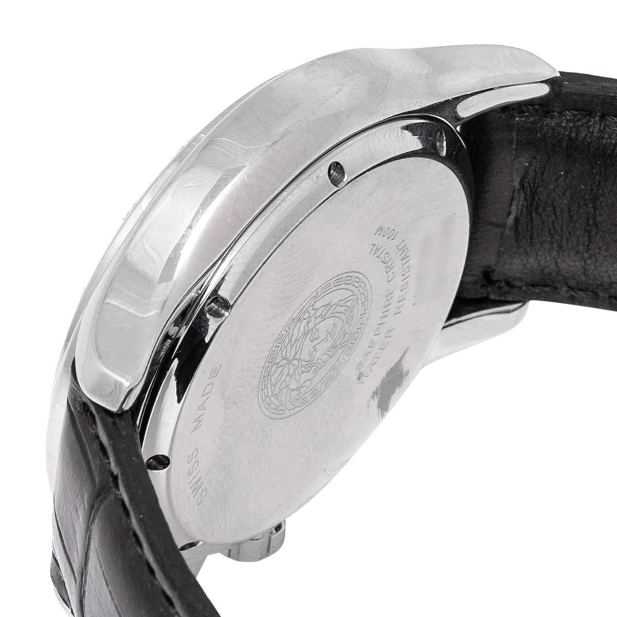 Versace Black Stainless Steel Leather ULC99 Men's Wristwatch 39 Mm For Men 7 Versace Black Stainless Steel Leather ULC99 Men's Wristwatch 39 Mm For Men - Image 7