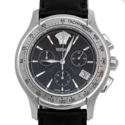 Versace Black Stainless Steel Leather ULC99 Men's Wristwatch 39 Mm For Men 9 Versace Black Stainless Steel Leather ULC99 Men's Wristwatch 39 Mm For Men -Versace Official Website luxury men versace used watches p488326 006