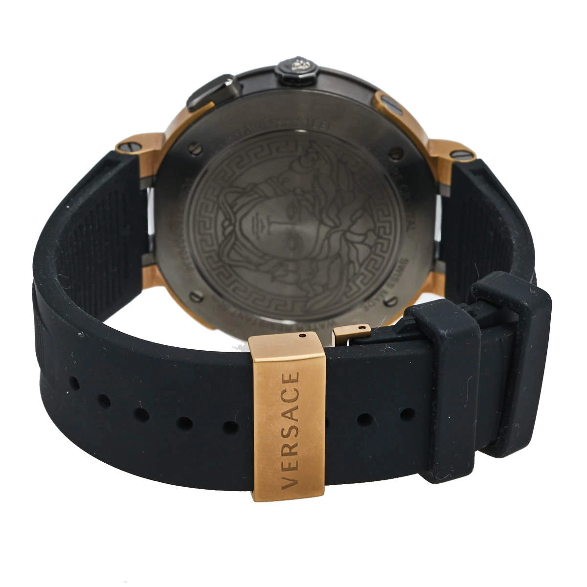 Versace Bronze PVD Plated Stainless Steel Rubber V-Extreme GMT VCN030017 Men's Wristwatch 46 Mm For Men 5 Versace Bronze PVD Plated Stainless Steel Rubber V-Extreme GMT VCN030017 Men's Wristwatch 46 Mm For Men - Image 5