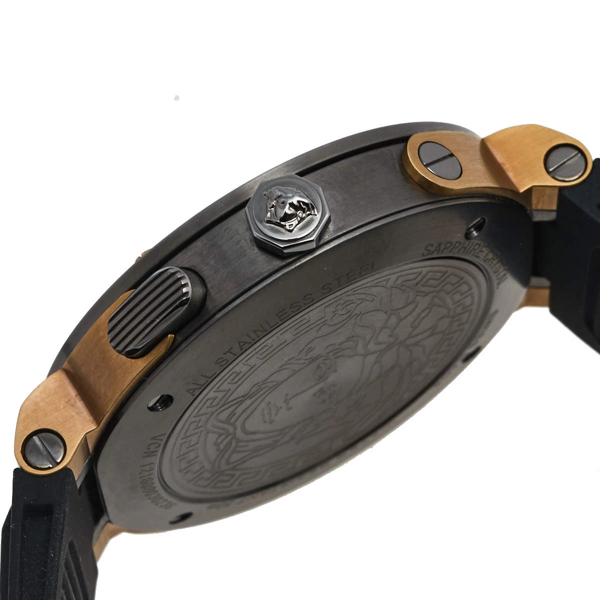 Versace Bronze PVD Plated Stainless Steel Rubber V-Extreme GMT VCN030017 Men's Wristwatch 46 Mm For Men 6 Versace Bronze PVD Plated Stainless Steel Rubber V-Extreme GMT VCN030017 Men's Wristwatch 46 Mm For Men - Image 6