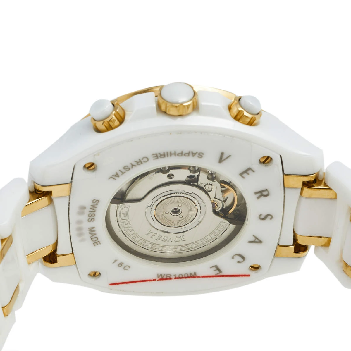 Versace White Ceramic Rose Gold Plated Stainless Steel DV One 16CCP1D001 SC01 Men's Wristwatch 43 Mm For Men 4 Versace White Ceramic Rose Gold Plated Stainless Steel DV One 16CCP1D001 SC01 Men's Wristwatch 43 Mm For Men - Image 4