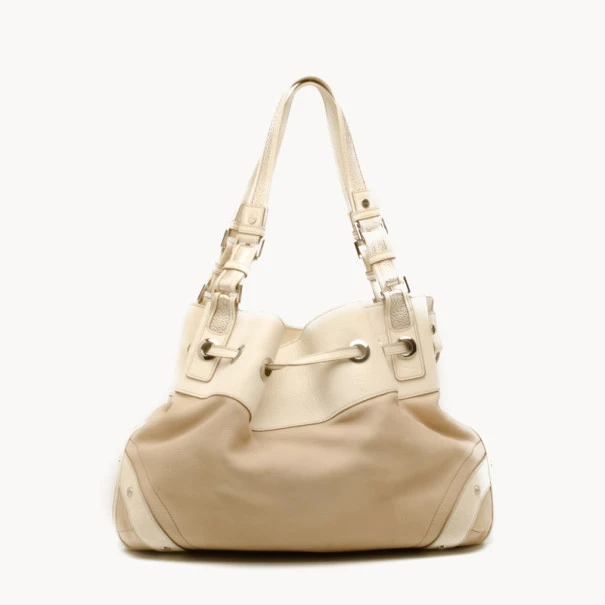 Versace White And Beige Leather Tote For Uncategorized 3 Versace White And Beige Leather Tote For Uncategorized - Image 3