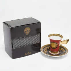 Versace X Rosenthal Light Red Porcelain Medusa Espresso Cup And Saucer For Unisex -Versace Official Website luxury unisex versace new dining p642864 001