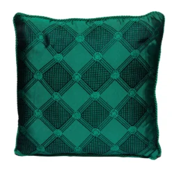 Versace Medusa Green & Black Cotton & Velvet Cushion For Unisex