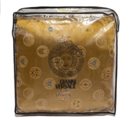 Versace Yellow Cotton Cushion For Unisex -Versace Official Website luxury unisex versace new home decor and accessories p318910 001