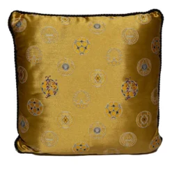 Versace Yellow Cotton Cushion For Unisex