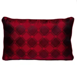 Versace Medusa Red & Black Cotton & Velvet Pillow For Unisex