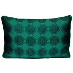 Versace Medusa Green & Black Cotton & Velvet Pillow For Unisex