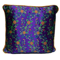 Versace Purple & Yellow Cotton Cushion For Unisex