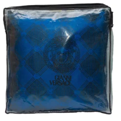 Versace Medusa Blue Cotton & Velvet Cushion 45 CM For Unisex -Versace Official Website luxury unisex versace new home decor and accessories p356252 004