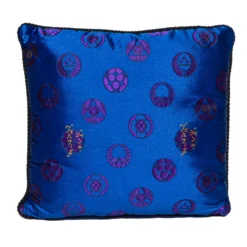 Versace Medusa Red & Blue Cotton Cushion For Unisex