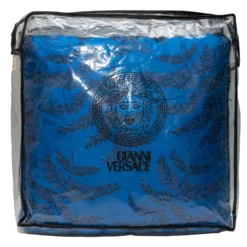 Versace Medusa Blue Cotton Cushion 45 CM For Unisex -Versace Official Website luxury unisex versace new home decor and accessories p445916 004
