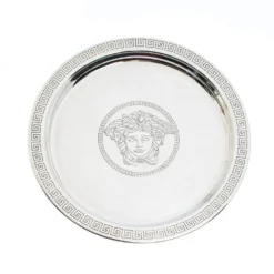 Versace Silver 925 Medusa Mini Round Tray For Unisex