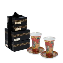 Rosenthal Meets Versace Red Le Reve De Noel Porcelain Mug And Saucer Set For Unisex -Versace Official Website luxury unisex versace used dinnerware p300371 001