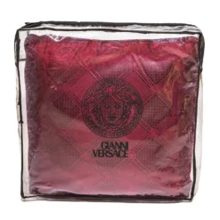 Versace Medusa Red Cotton Cushion For Unisex -Versace Official Website luxury unisex versace used home decor and accessories p318857 001