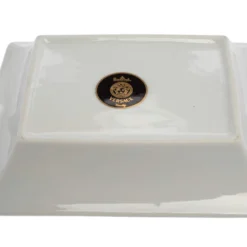Versace X Rosenthal Dark Blue & Yellow Barocco Vanity Ashtray 16 Cm For Unisex -Versace Official Website luxury unisex versace used home decor and accessories p399224 008