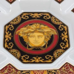 Versace X Rosenthal Medusa Porcelain Octagonal Ashtray 13.5 Cm For Unisex -Versace Official Website luxury unisex versace used home decor and accessories p618915 002