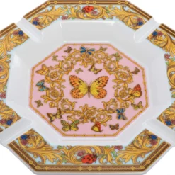 Versace X Rosenthal Le Jardin De Versace Porcelain Ashtray 23 Cm For Unisex -Versace Official Website luxury unisex versace used home decor and accessories p618926 006