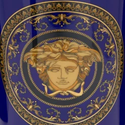 Rosenthal Meets Versace Medusa Blue Porcelain Vase For Unisex -Versace Official Website luxury unisex versace used home decor and accessories p622032 006
