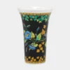 Rosenthal Meets Versace Gold Ivy Floral Print Black Porcelain Vase For Unisex