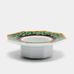 Rosenthal Meets Versace Gold Ivy Floral Print Porcelain Tea Candle Holder For Unisex