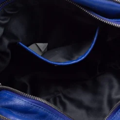 Versace Blue Leather Embroidered Shoulder Bag For Women -Versace Official Website luxury women givenchy used handbags p688812 009