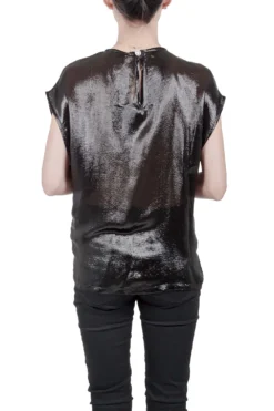 Versace Metallic Black The Blonde Wild Bombshell Rocks Tonight Print T Shirt S For Women -Versace Official Website luxury women used clothes p204035 002